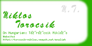 miklos torocsik business card